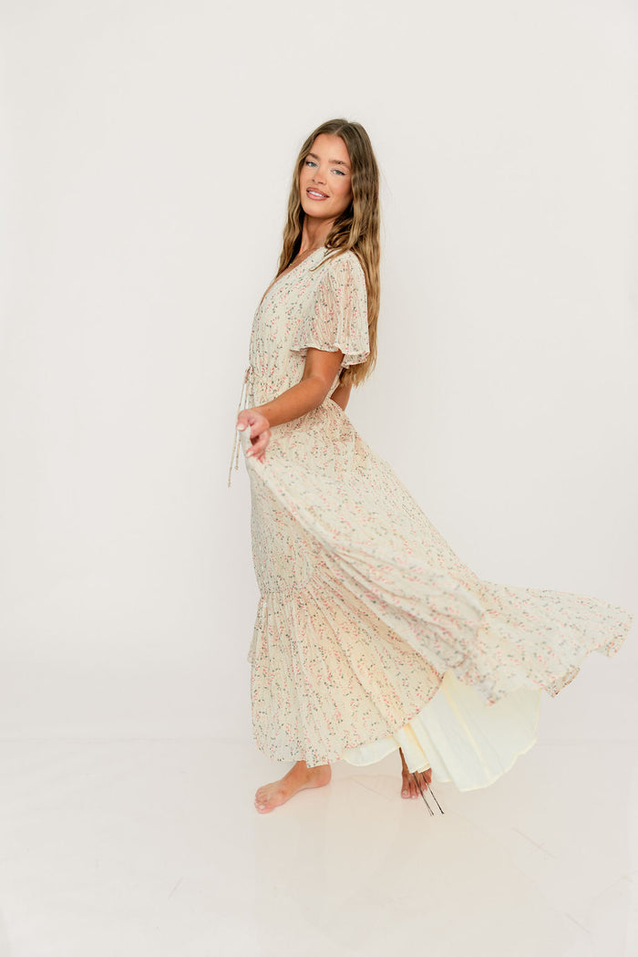 Illia Woven Maxi Dress in Blush Multi