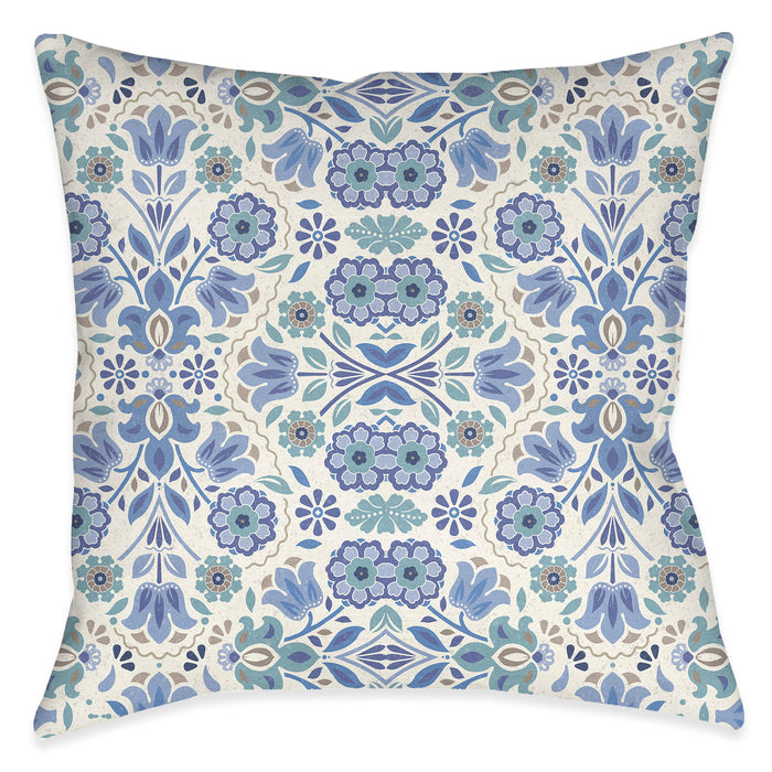 Indochine Blue Outdoor Decorative Pillow