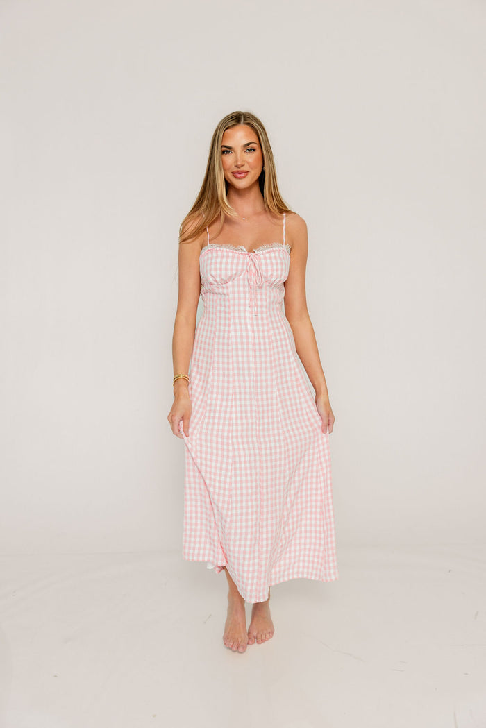 Isla Dress in Pink/White Check *Final Sale*