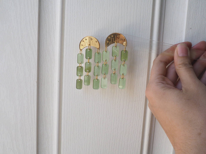 Jaded Moon Waterfall Earrings