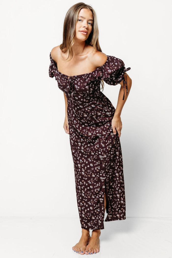 Jamie Maxi Dress in Mocha Wildflowers