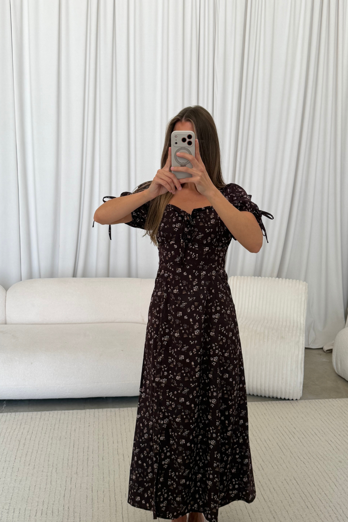Jamie Maxi Dress in Mocha Wildflowers
