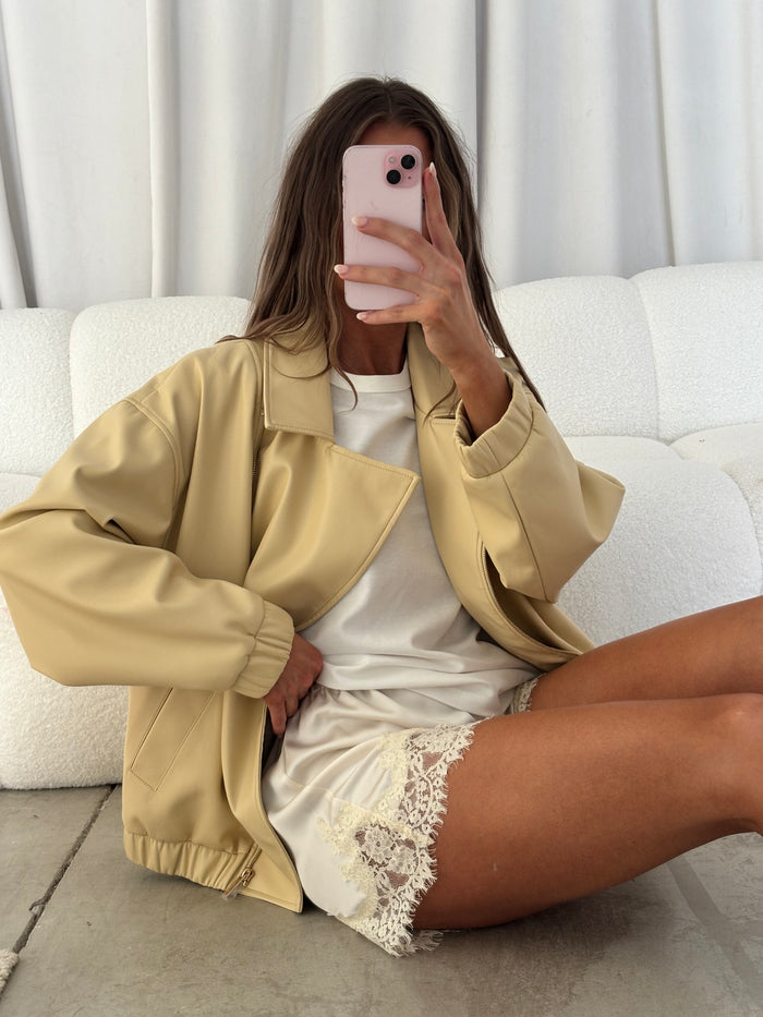 Josephine Oversized Moto Jacket in Boulder