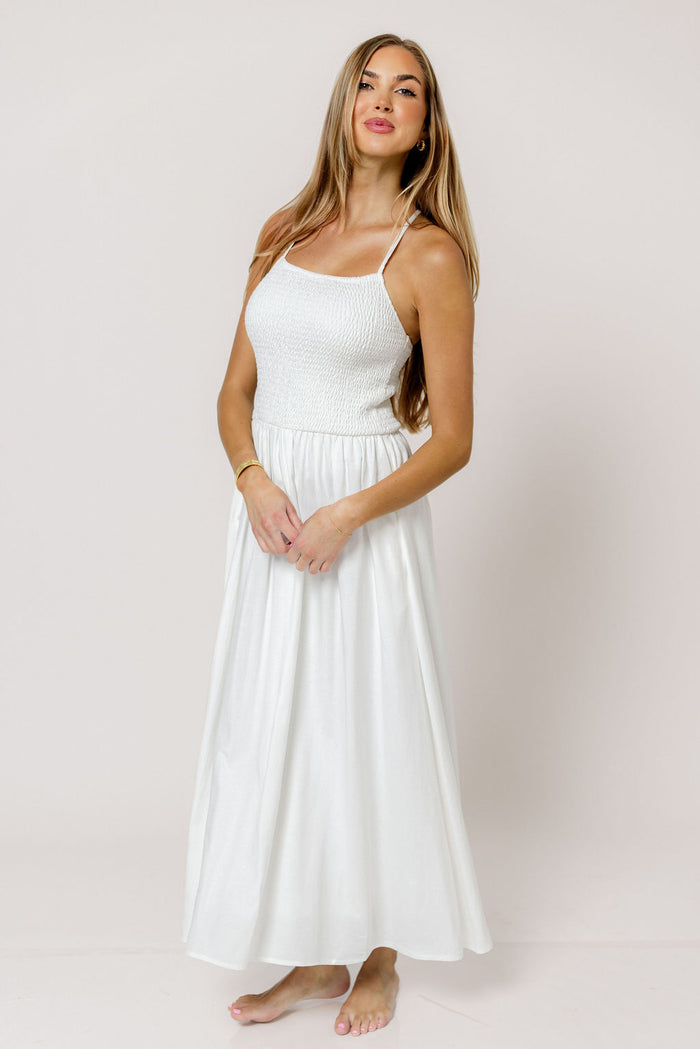 Karson Midi Dress in Off White