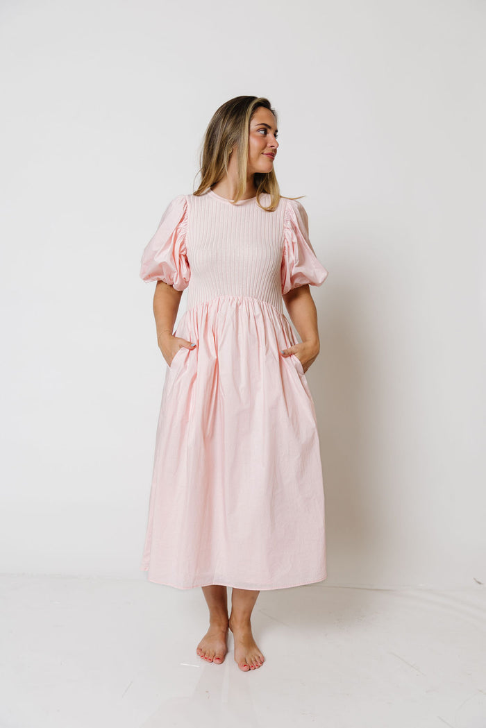Kenzie Midi Dress in Pale Pink