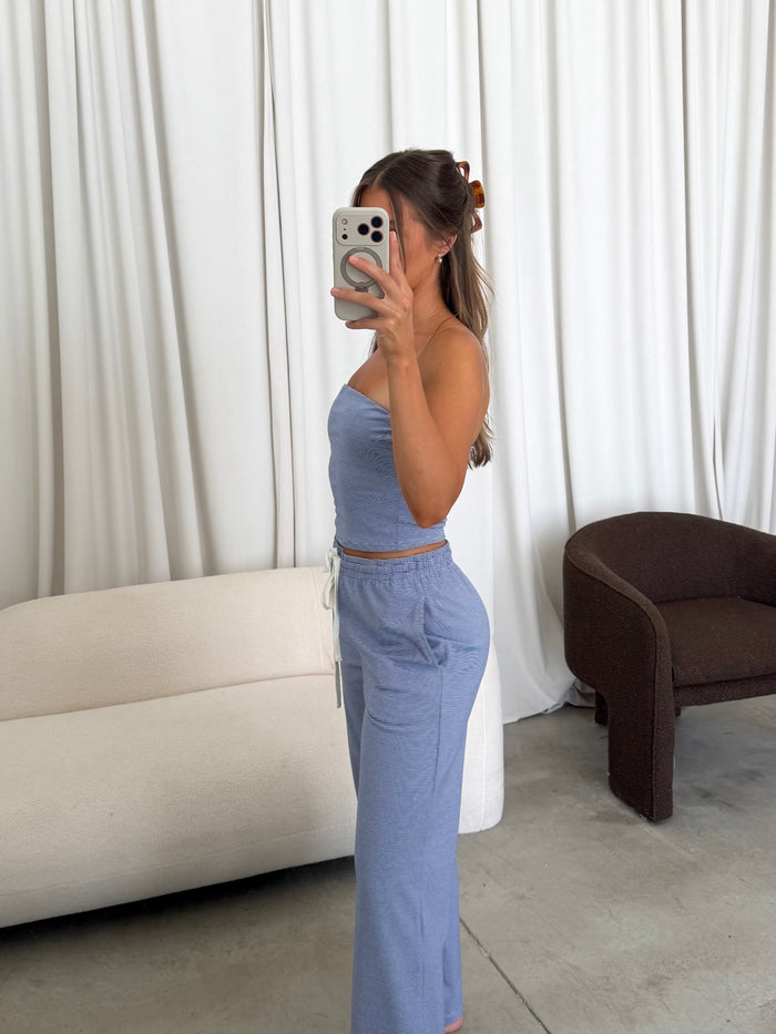 Khloe Set in Blue/White Stripe