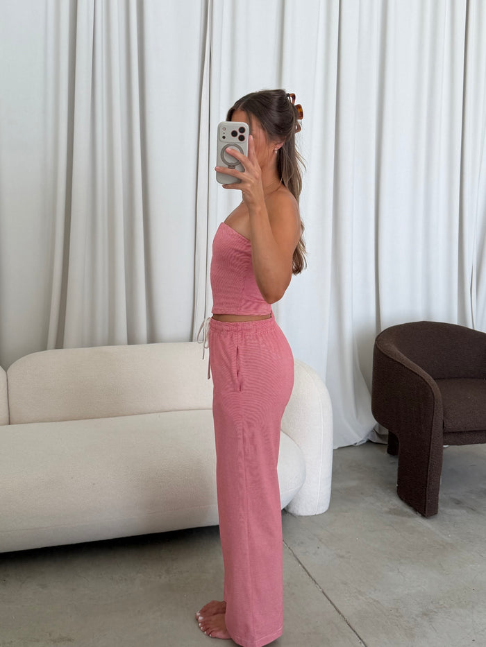 Khloe Set in Red/White Stripe