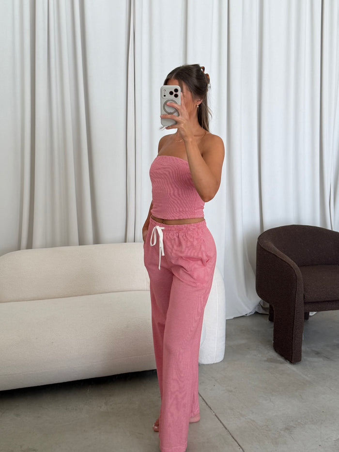 Khloe Set in Red/White Stripe