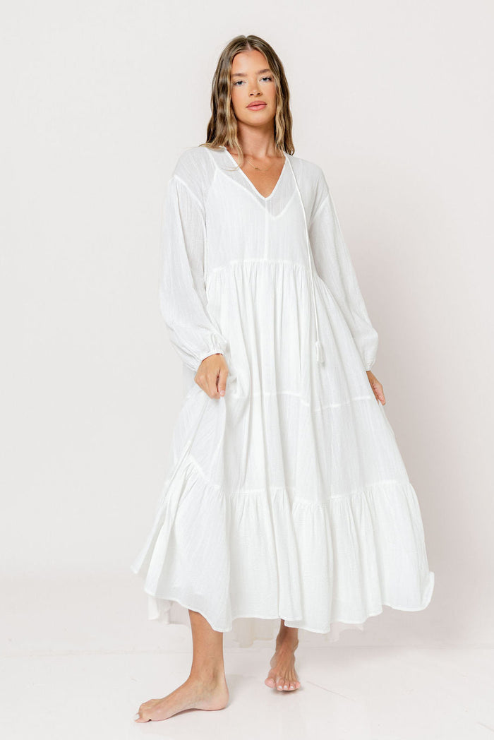 Kimora Maxi Dress in Off-White - Bump Friendly