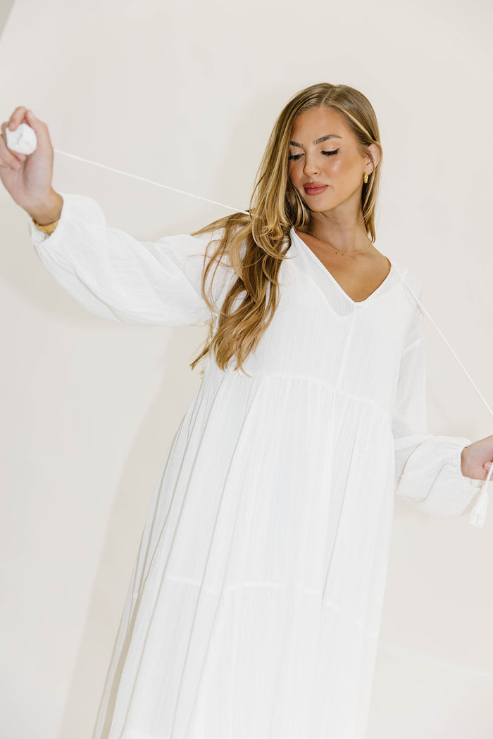 Kimora Maxi Dress in Off-White - Bump Friendly
