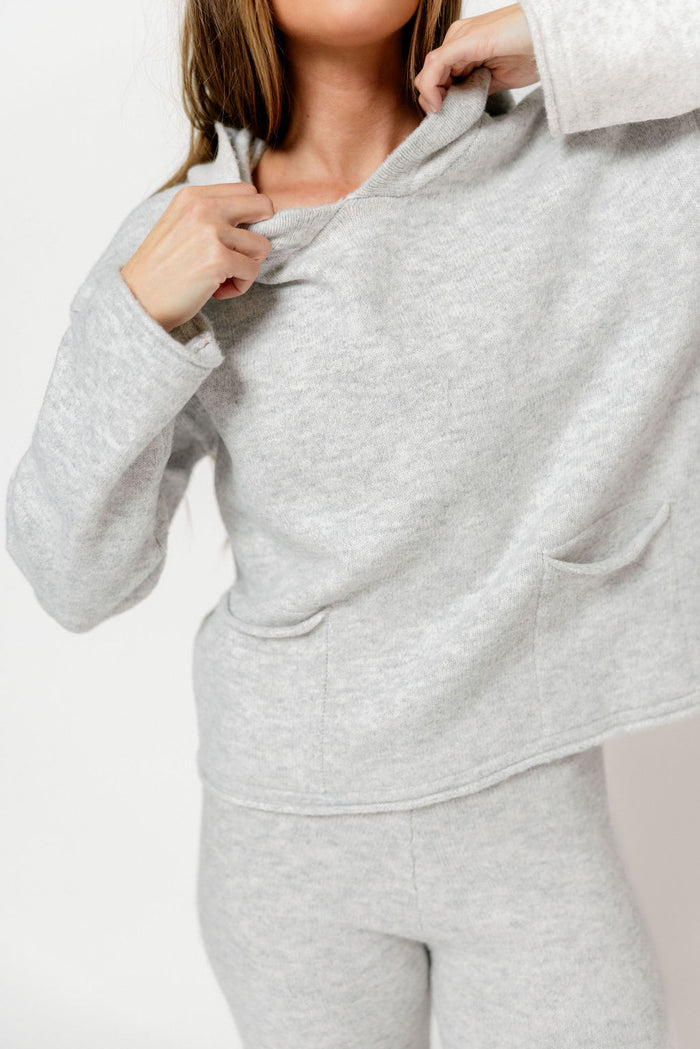 Kippa Soft Knit Hoodie and Pants Set in Grey Melange