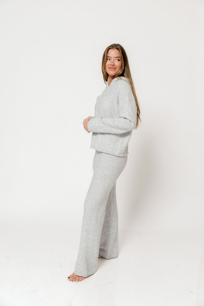 Kippa Soft Knit Hoodie and Pants Set in Grey Melange