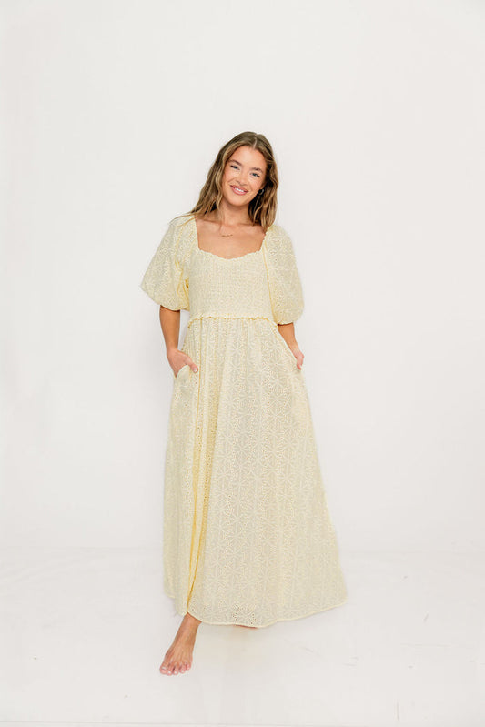 Krystal 100% Cotton Maxi Dress in Vintage Ivory
