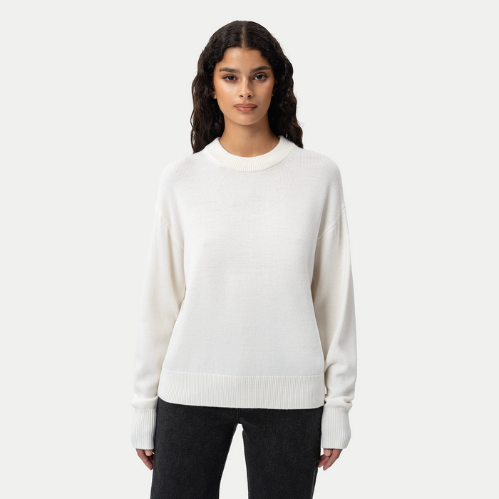 Lambswool Crewneck Sweater - Off White - Ninepine