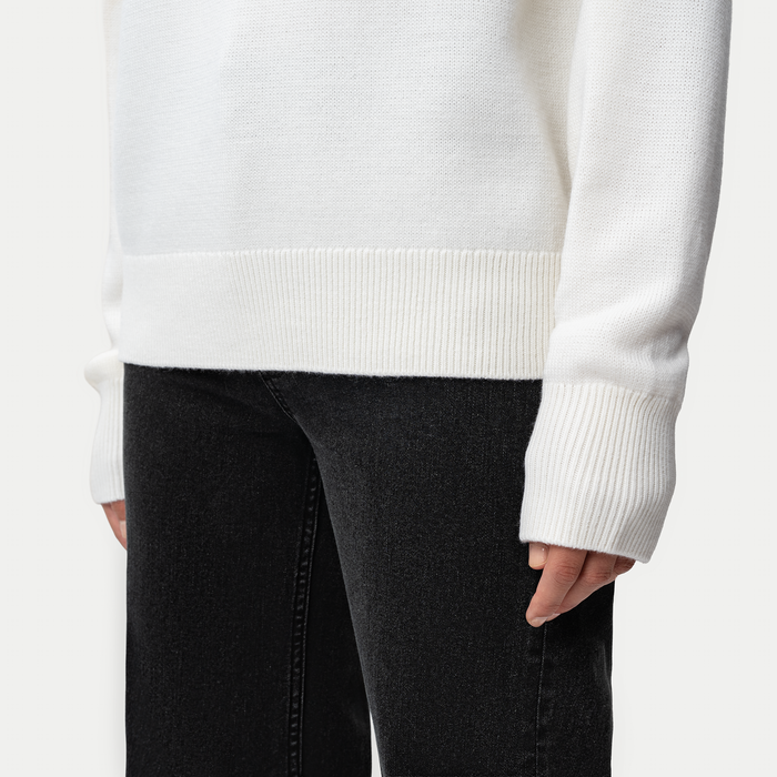 Lambswool Crewneck Sweater - Off White - Ninepine