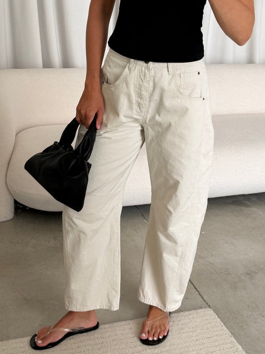 Lance Wide Leg Barrel Pants in Cloud Dancer