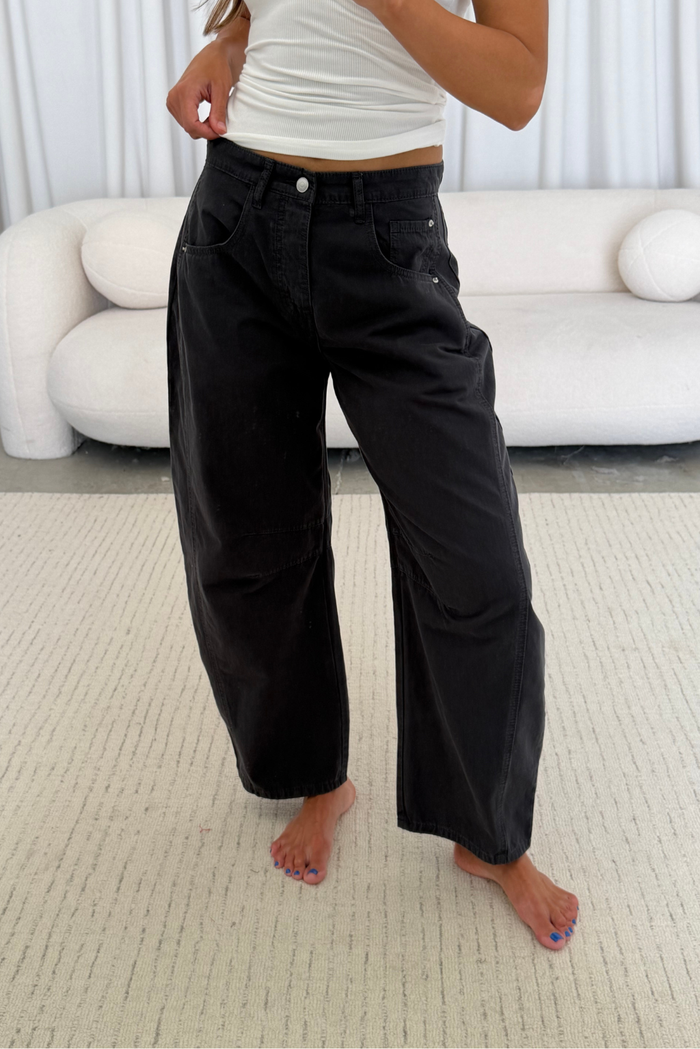Lance Wide Leg Barrel Pants in Vintage Navy