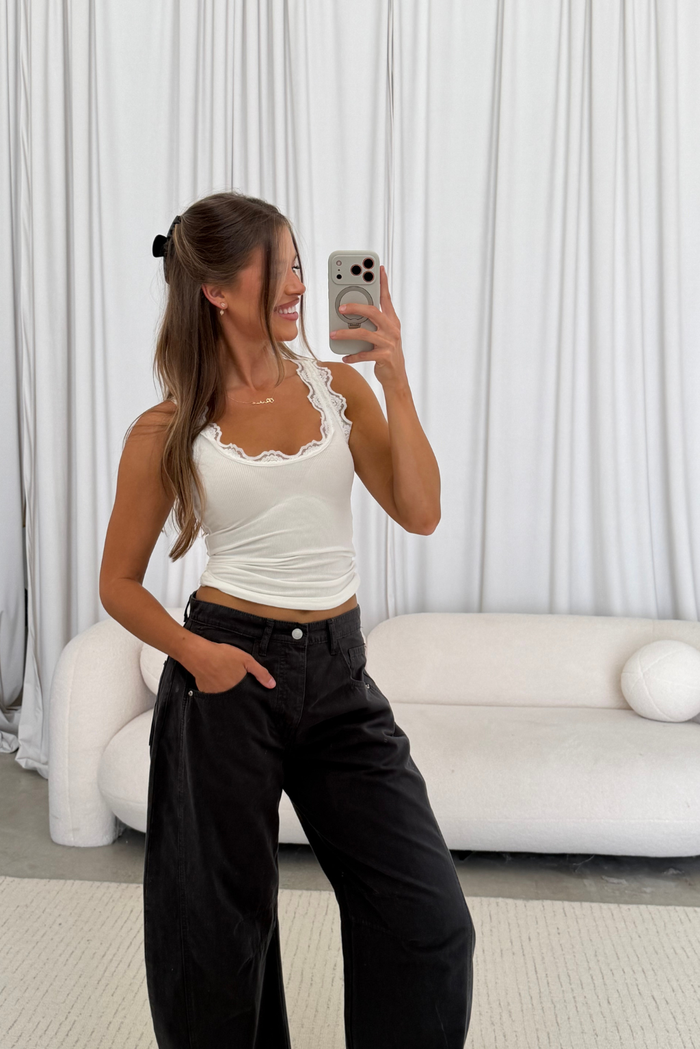 Lance Wide Leg Barrel Pants in Vintage Navy