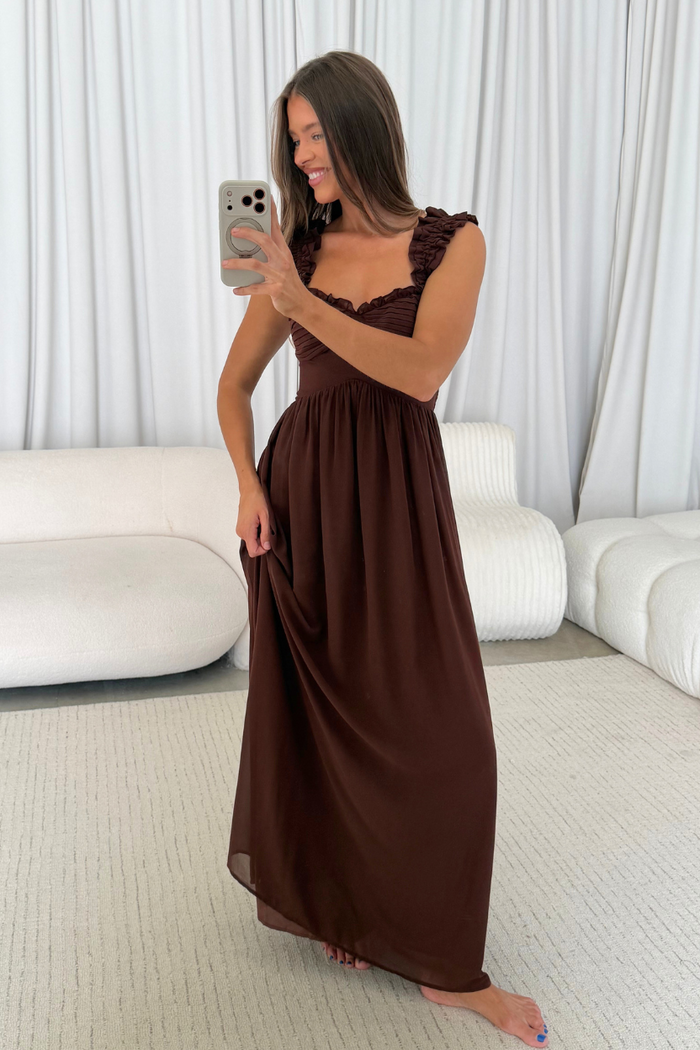 Landree Maxi Dress in Brown *9/18 PRE-ORDER*