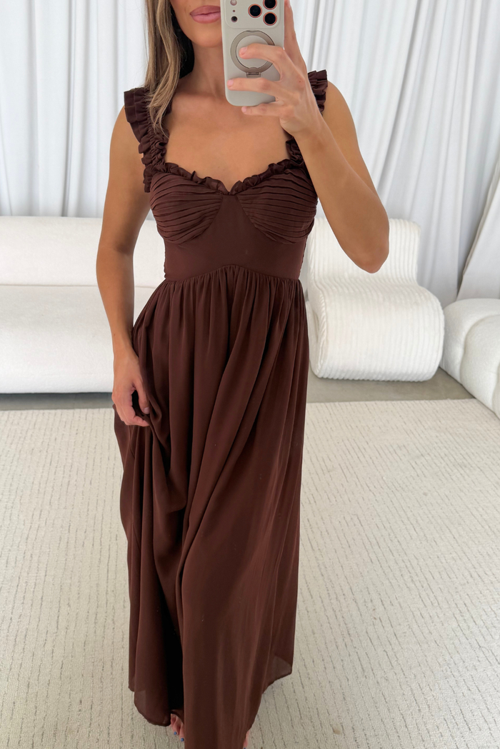 Landree Maxi Dress in Brown *9/18 PRE-ORDER*