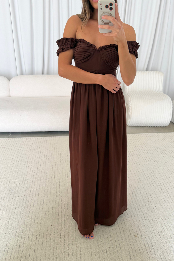 Landree Maxi Dress in Brown *9/18 PRE-ORDER*