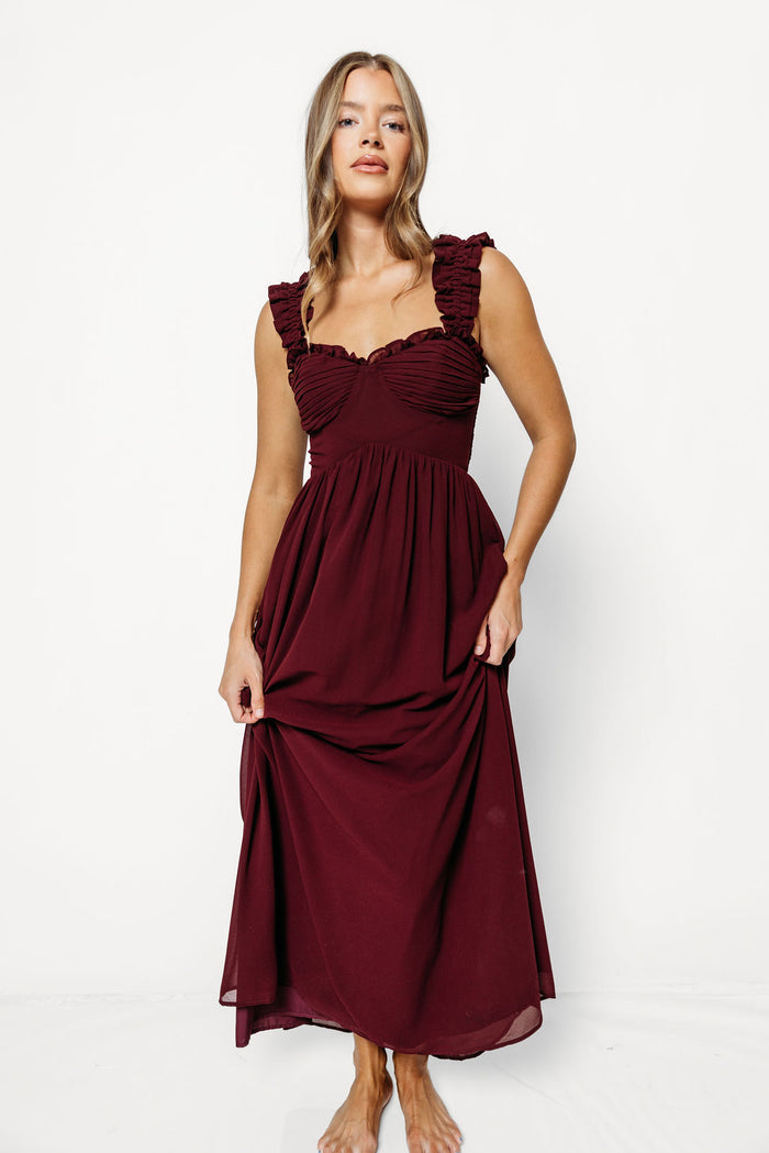 Landree Maxi Dress in Burgundy *9/18 PRE-ORDER*