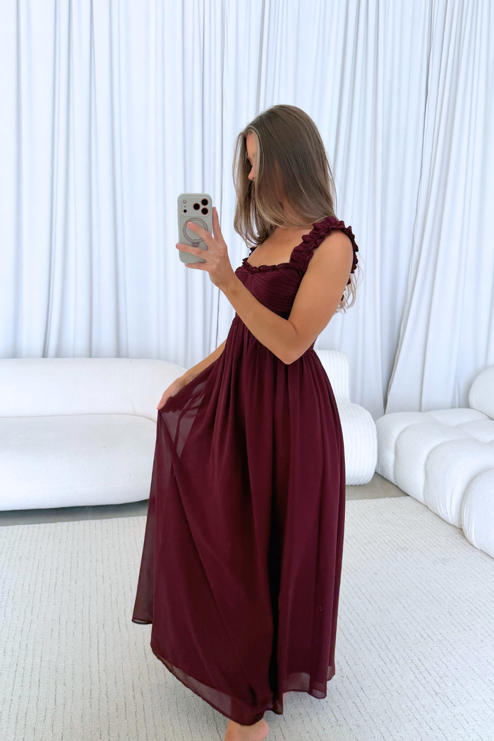 Landree Maxi Dress in Burgundy *9/18 PRE-ORDER*