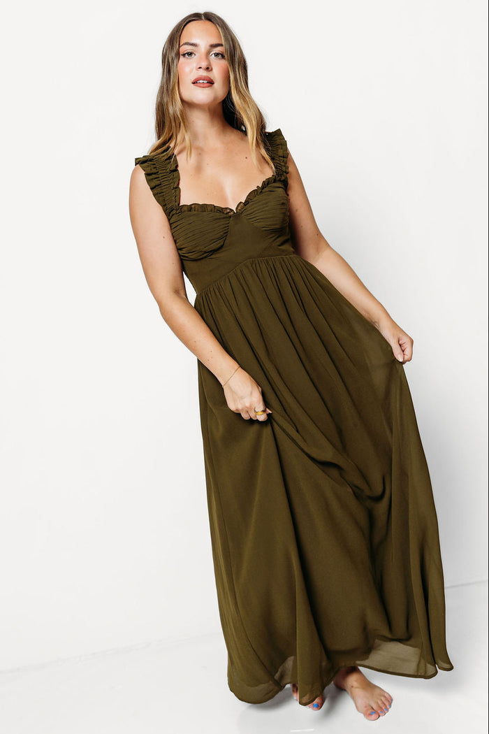 Landree Maxi Dress in Olive *9/18 PRE-ORDER*