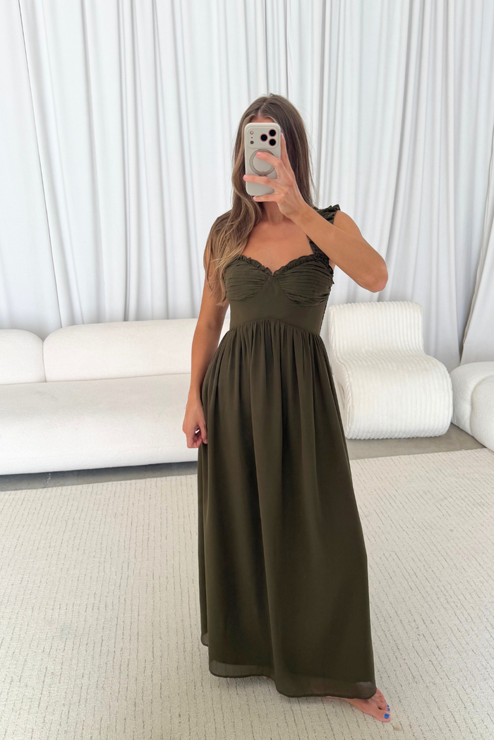 Landree Maxi Dress in Olive *9/18 PRE-ORDER*