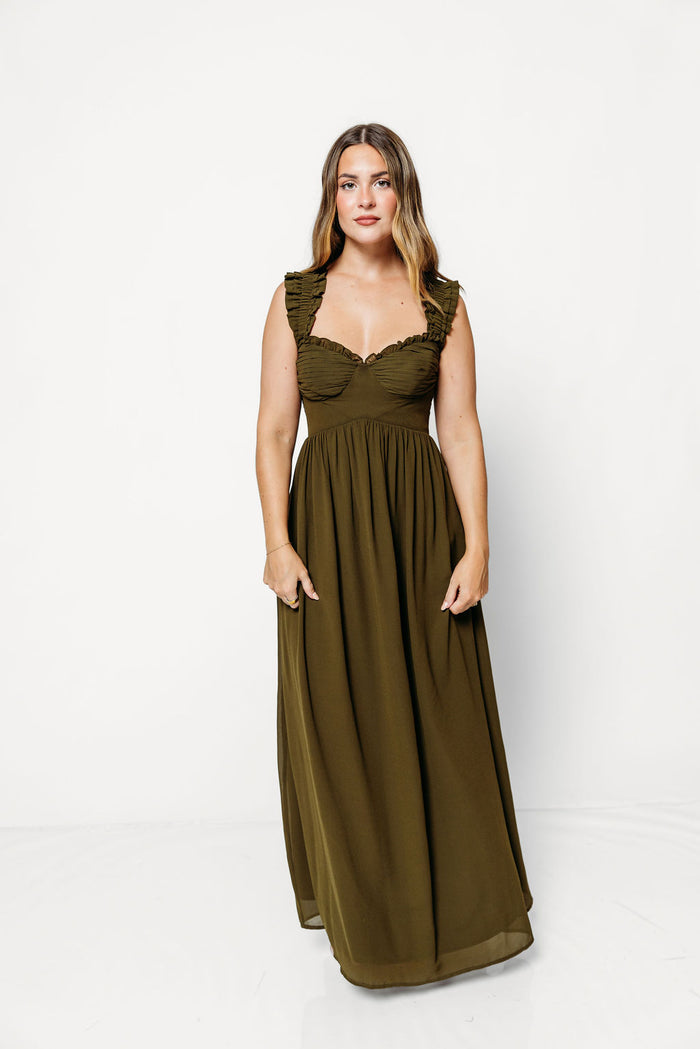 Landree Maxi Dress in Olive *9/18 PRE-ORDER*