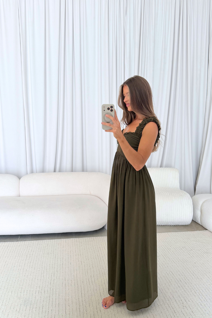 Landree Maxi Dress in Olive *9/18 PRE-ORDER*