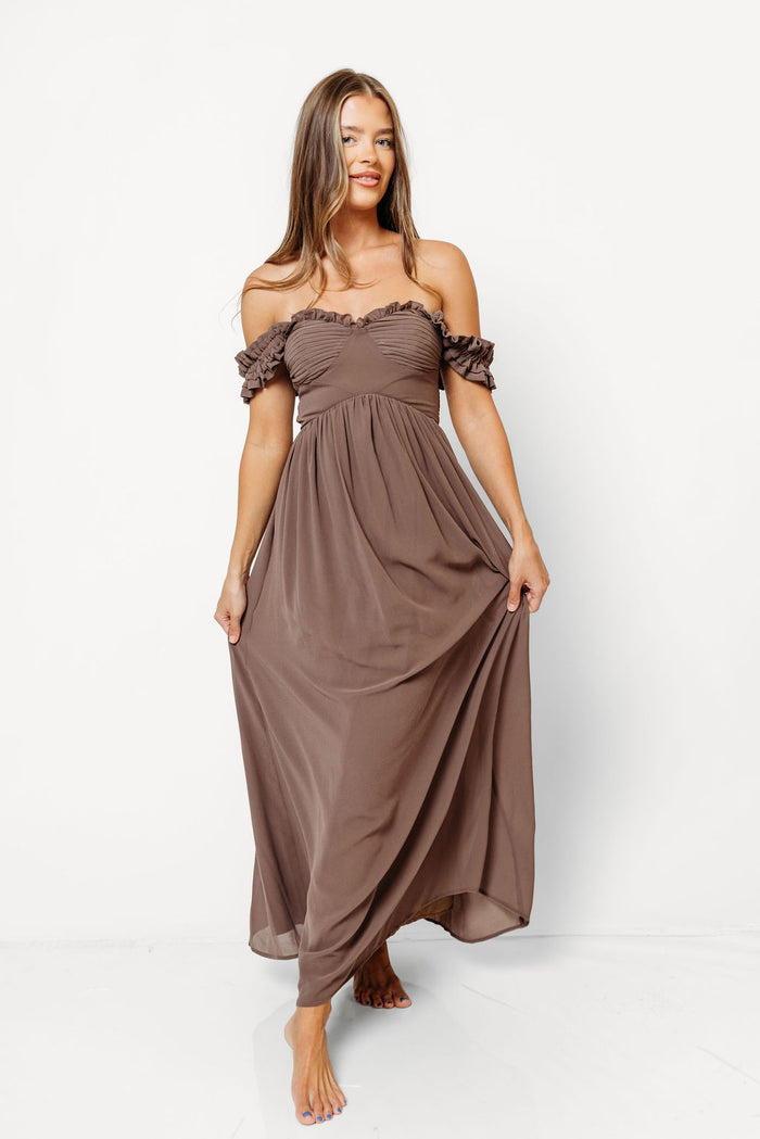 Landree Maxi Dress in Taupe *9/18 PRE-ORDER*