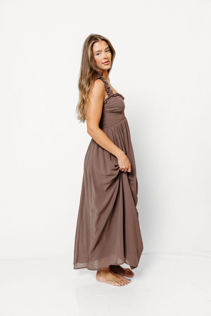 Landree Maxi Dress in Taupe *9/18 PRE-ORDER*
