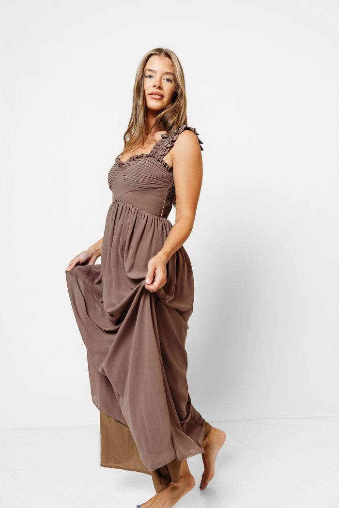 Landree Maxi Dress in Taupe *9/18 PRE-ORDER*