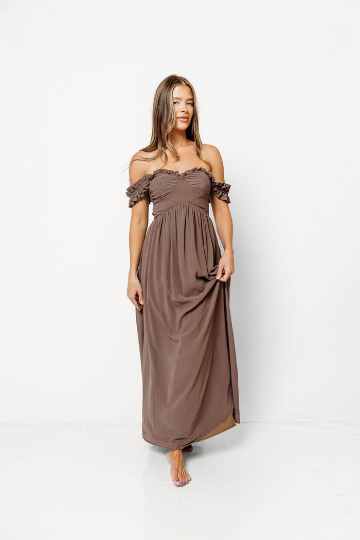 Landree Maxi Dress in Taupe *9/18 PRE-ORDER*