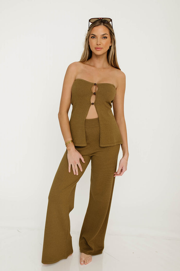 Lannister Knit Set in Dark Olive *Final Sale*
