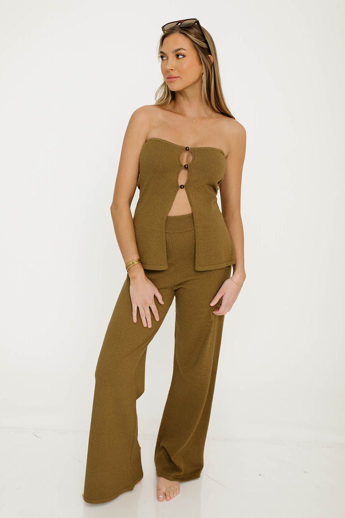 Lannister Knit Set in Dark Olive *Final Sale*