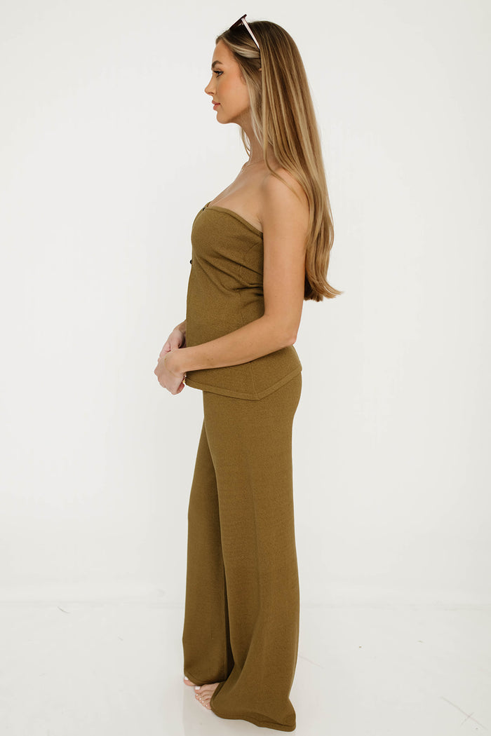 Lannister Knit Set in Dark Olive *Final Sale*