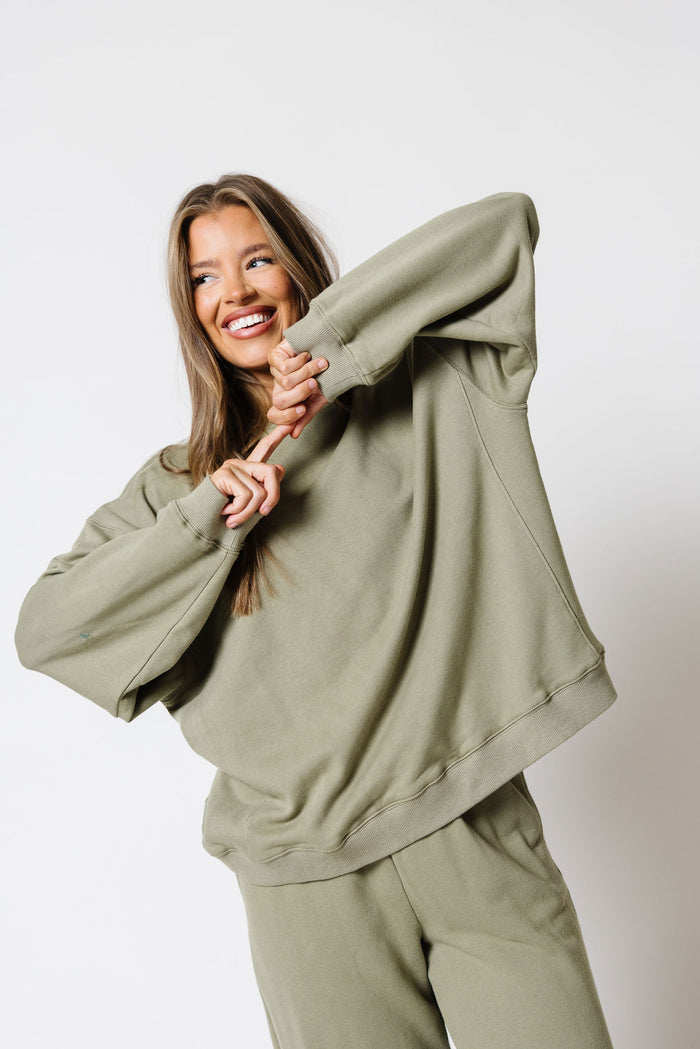 Laura Oversized Sweatshirt in Dusty Sage