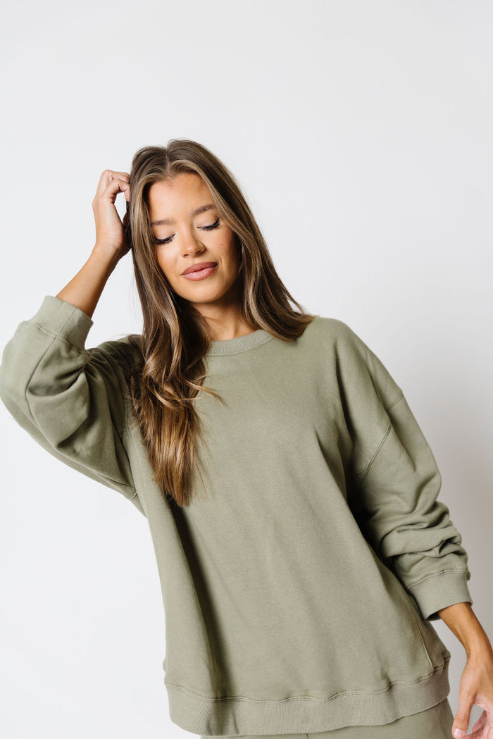 Laura Oversized Sweatshirt in Dusty Sage