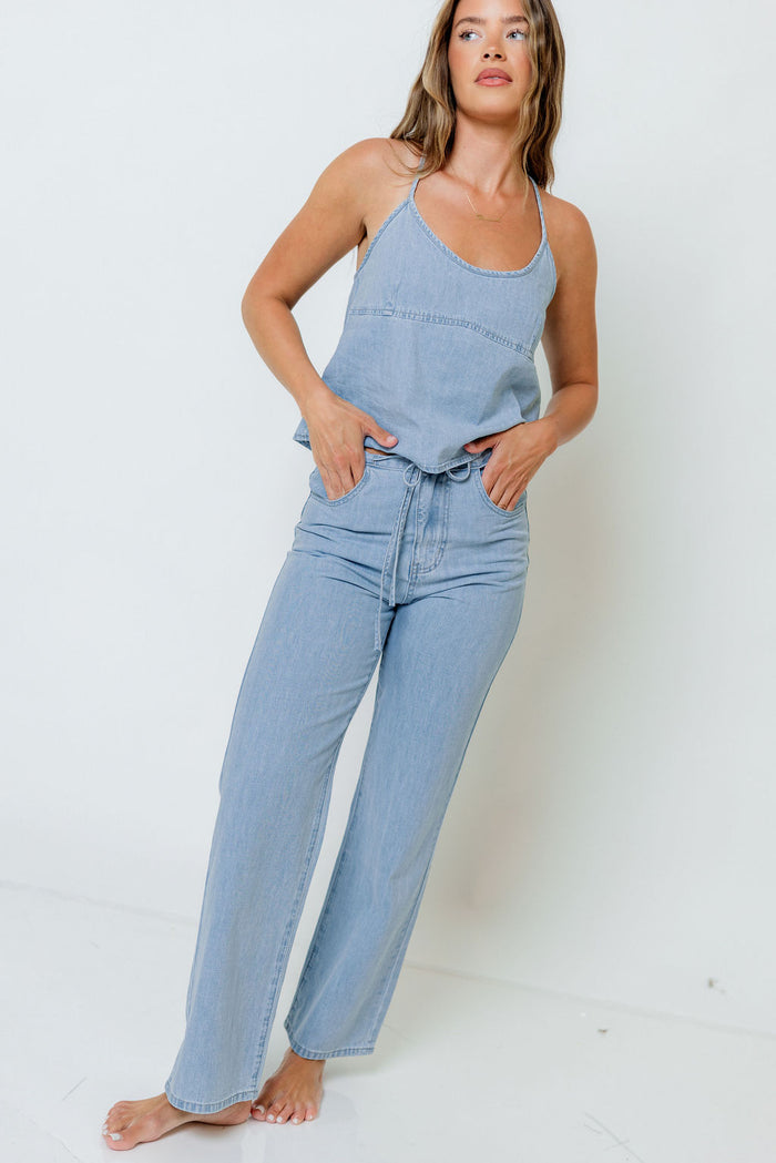 Layne Denim Set in Light Blue
