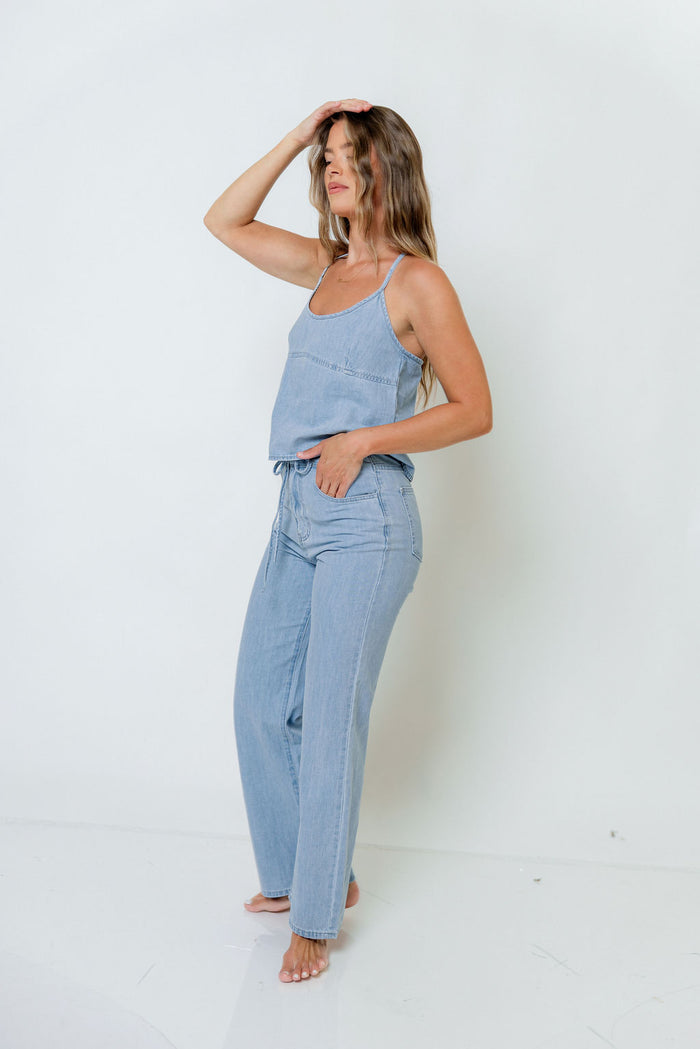 Layne Denim Set in Light Blue