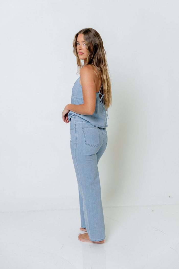 Layne Denim Set in Light Blue