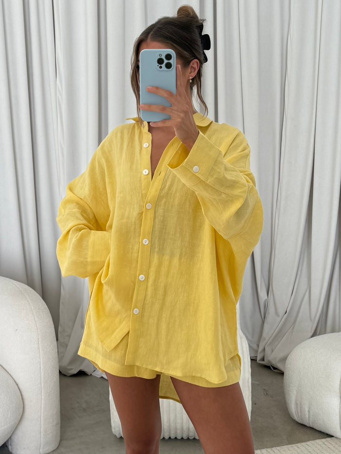 Lee 100% Linen Shorts in Butter *Final Sale*