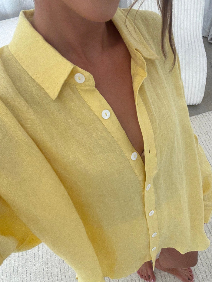 Lee 100% Linen Shorts in Butter *Final Sale*