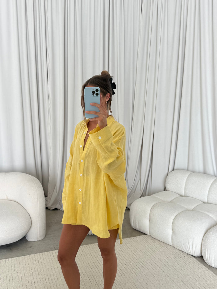 Lee 100% Linen Shorts in Butter *Final Sale*