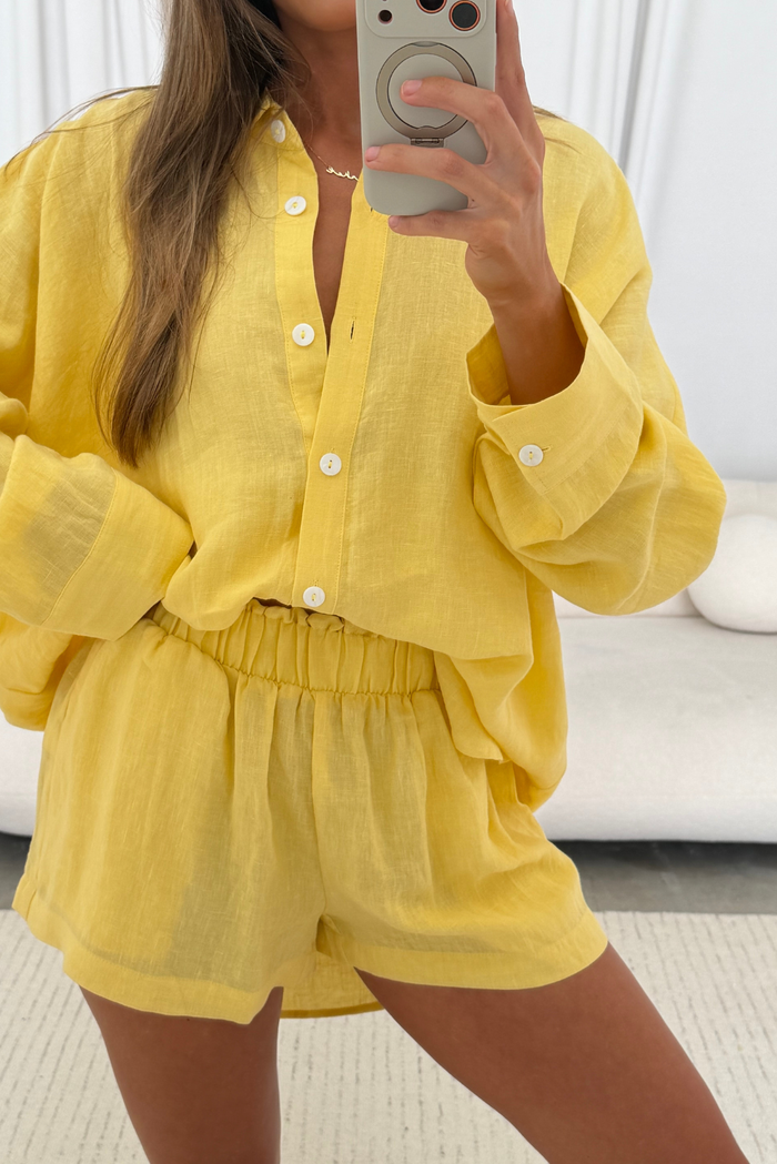 Lee 100% Linen Shorts in Butter *Final Sale*