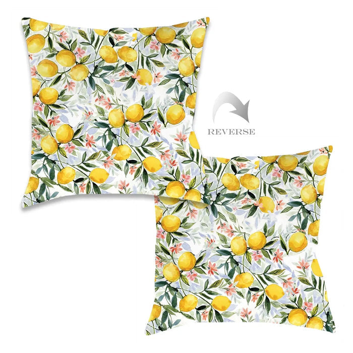 Lemon Joy Outdoor Decorative Pillow