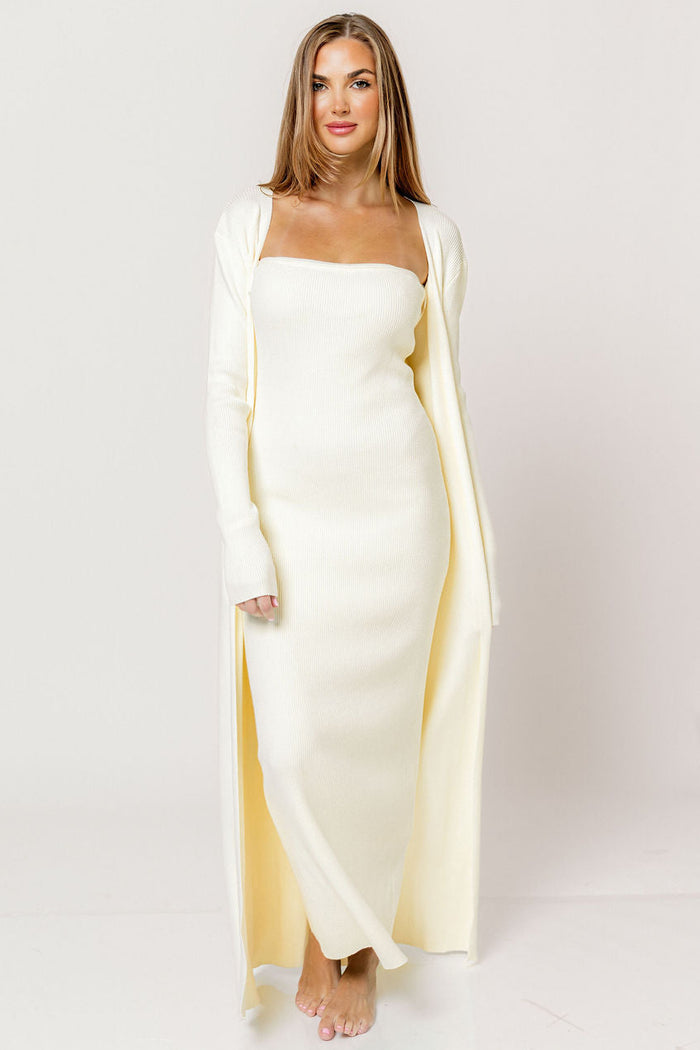 Lina Two Piece Dress Set in Ivory - Bump Friendly