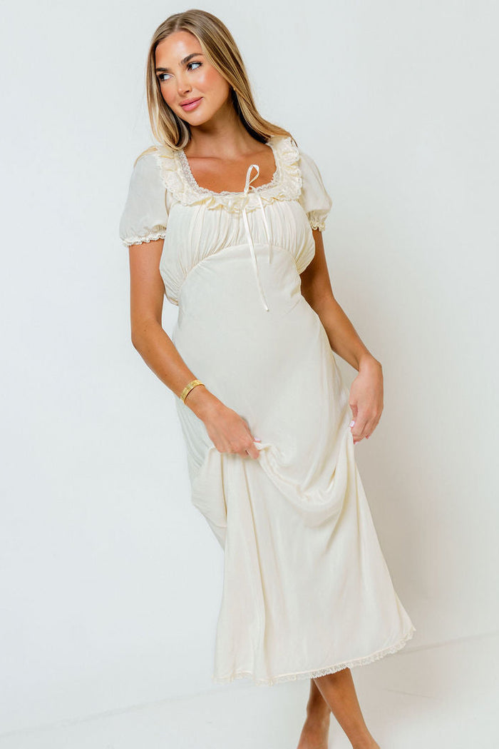 Little House Midi Dress in Cream